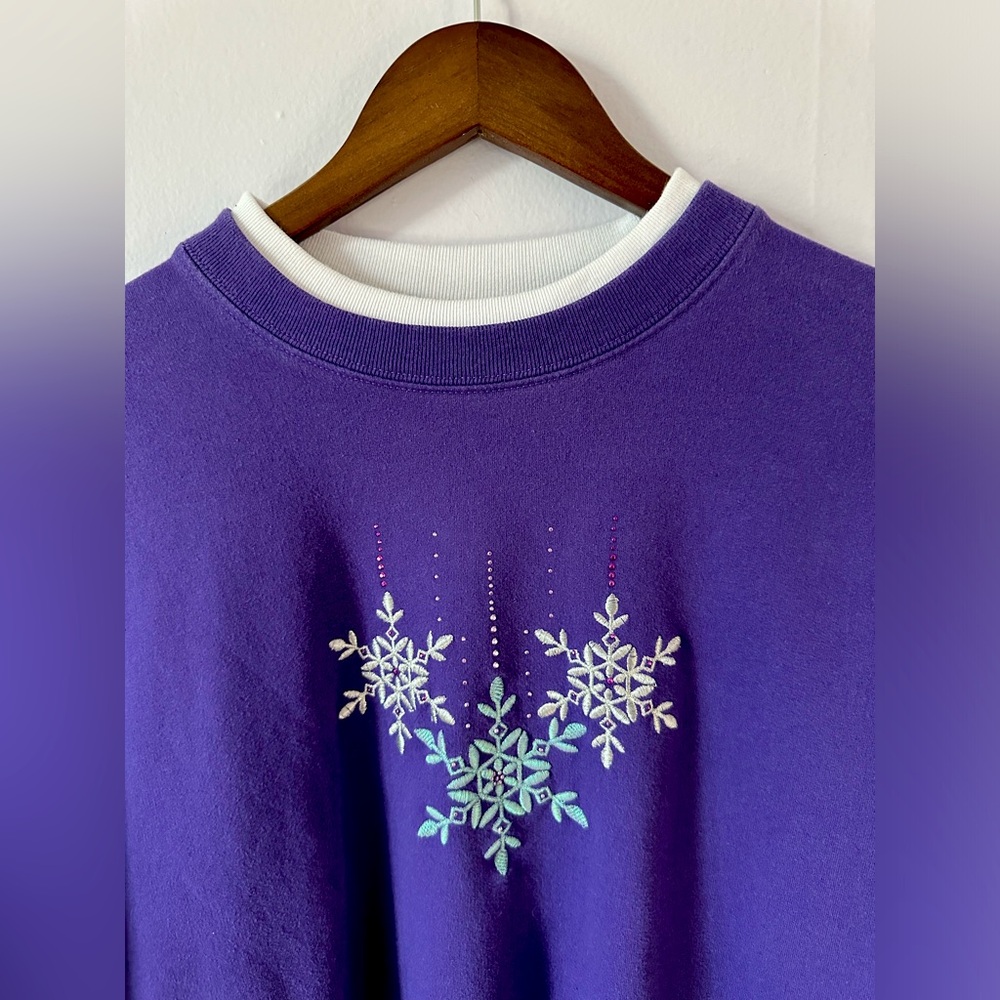 Vintage 90s Christmas winter sweater snowflake m&c sportswear 80% cotton